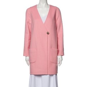 St. John Pink Angora Wool Long Blazer Jacket